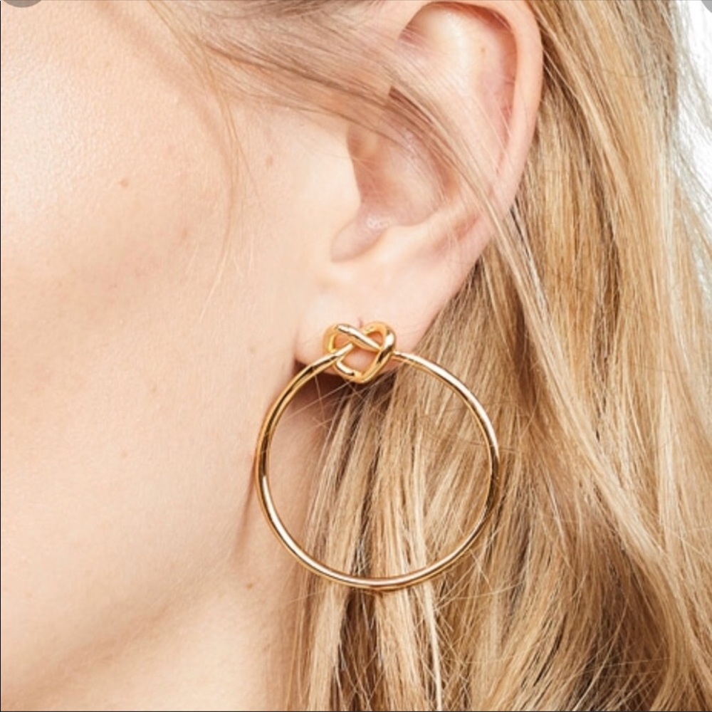 New Kate Spade Loves Me Knot Hoops- Gold!